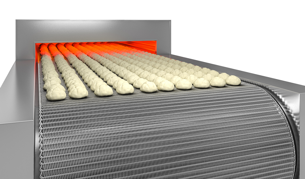 Conveyor belts for the cooking of food Costacurta